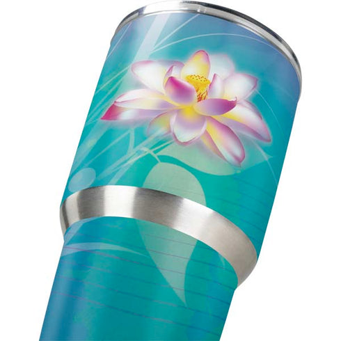 Lotus Floral Pattern Yeti 30oz Rambler Tumbler Skin