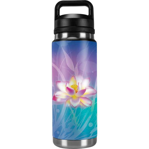 Lotus Floral Pattern YETI Rambler 26oz Bottle Skin