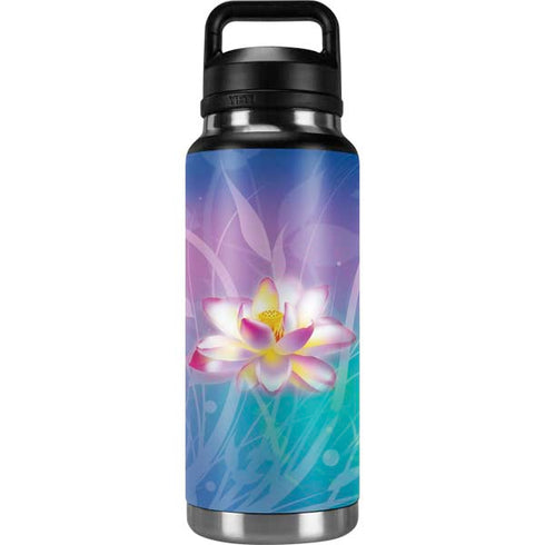 Lotus Floral Pattern YETI Rambler 36oz Bottle Skin