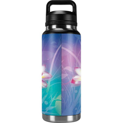 Lotus Floral Pattern YETI Rambler 36oz Bottle Skin