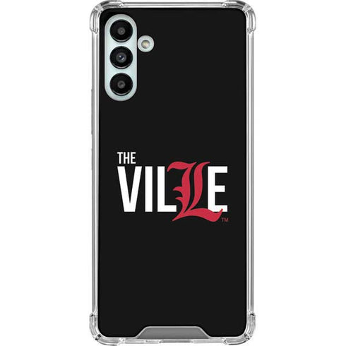 University of Louisville Black Background Galaxy A13 5G Clear Case