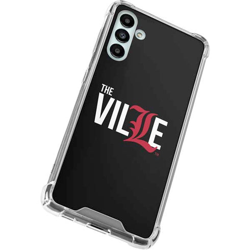 University of Louisville Black Background Galaxy A13 5G Clear Case