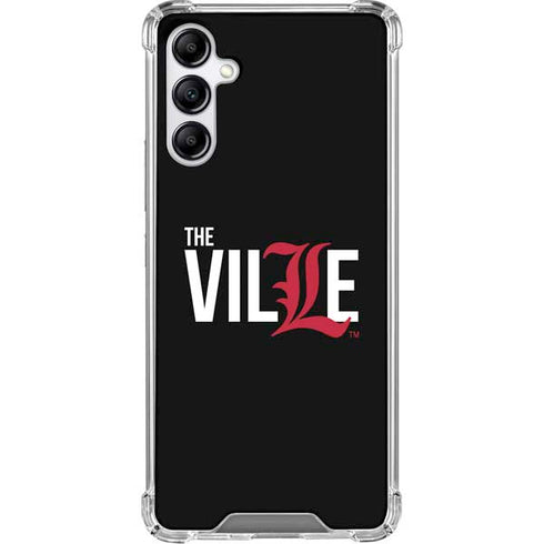 University of Louisville Black Background Galaxy A15 5G Clear Case