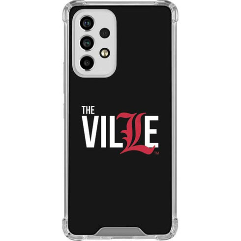 University of Louisville Black Background Galaxy A53 5G Clear Case