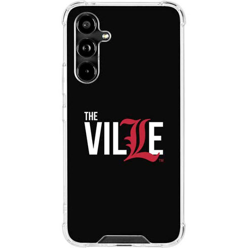 University of Louisville Black Background Galaxy A54 5G Clear Case