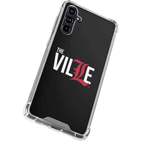 University of Louisville Black Background Galaxy A54 5G Clear Case