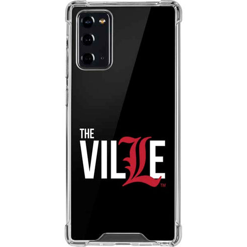 University of Louisville Black Background Galaxy Note20 5G Clear Case