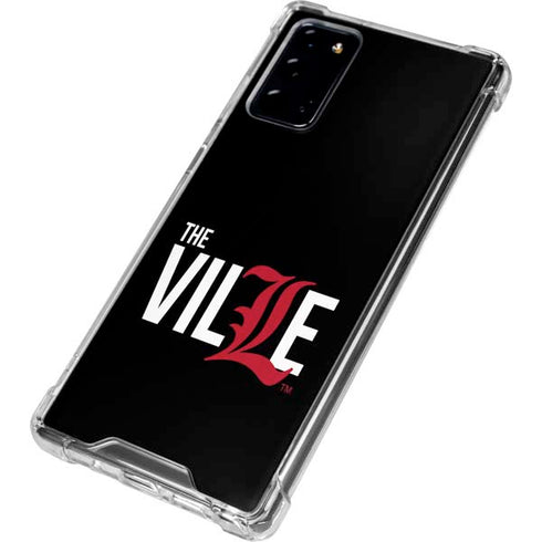 University of Louisville Black Background Galaxy Note20 5G Clear Case