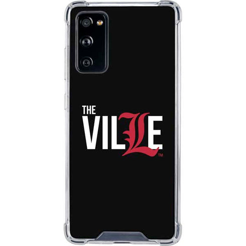 University of Louisville Black Background Galaxy S20 FE Clear Case