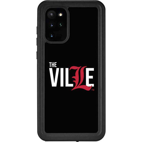 University of Louisville Black Background Galaxy S20 Plus Waterproof Case
