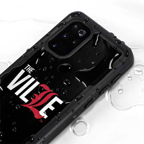 University of Louisville Black Background Galaxy S20 Plus Waterproof Case