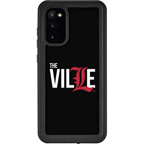 University of Louisville Black Background Galaxy S20 Waterproof Case