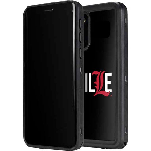 University of Louisville Black Background Galaxy S20 Waterproof Case