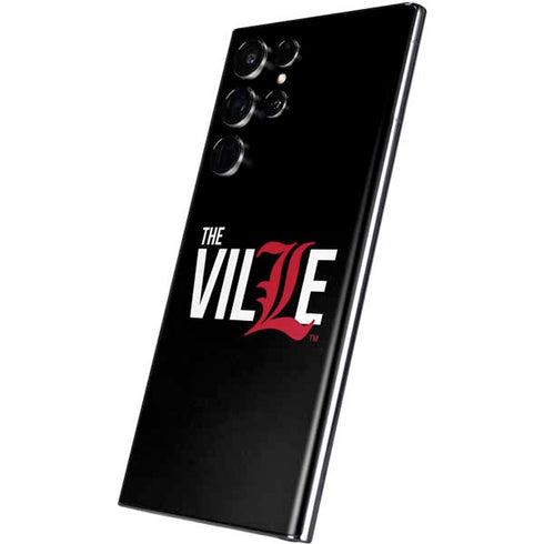 University of Louisville Black Background Galaxy S22 Ultra Skin