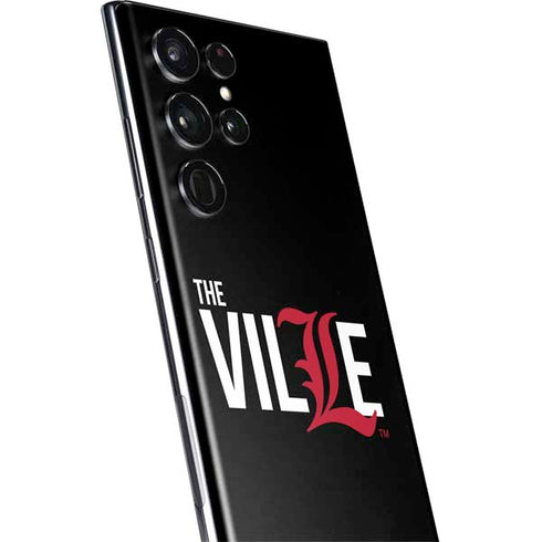 University of Louisville Black Background Galaxy S22 Ultra Skin