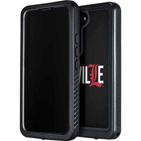University of Louisville Black Background Galaxy S23 Waterproof Case
