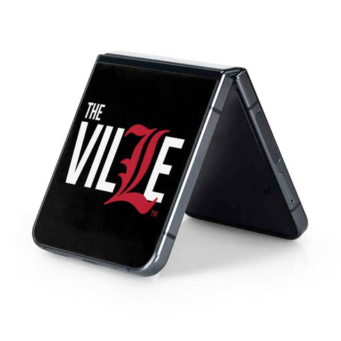 University of Louisville Black Background Galaxy Z Flip5 5G Skin