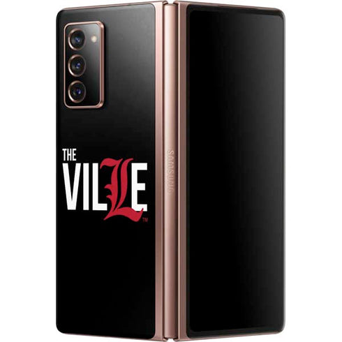 University of Louisville Black Background Galaxy Z Fold2 5G Skin