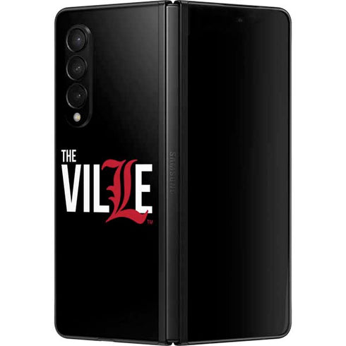 University of Louisville Black Background Galaxy Z Fold3 5G Skin