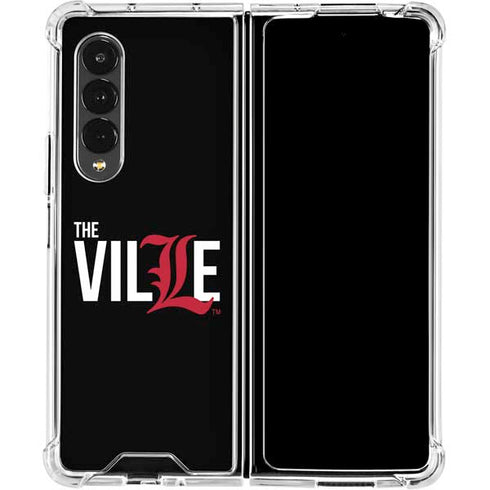 University of Louisville Black Background Galaxy Z Fold4 5G Clear Case