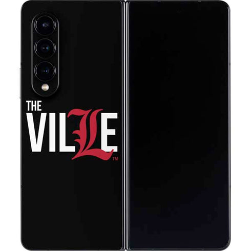 University of Louisville Black Background Galaxy Z Fold4 5G Skin