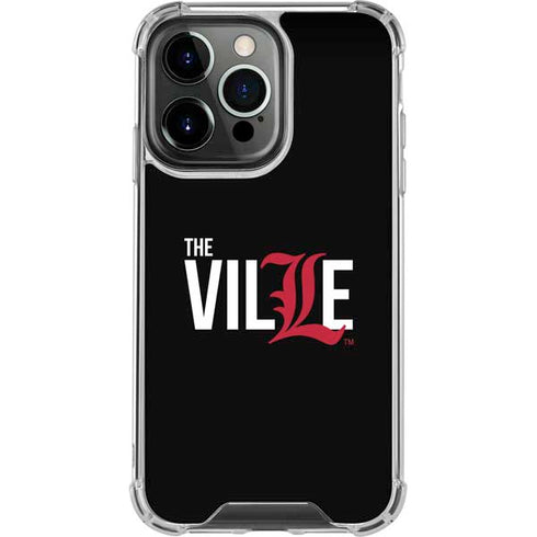 University of Louisville Black Background iPhone 13 Pro Clear Case