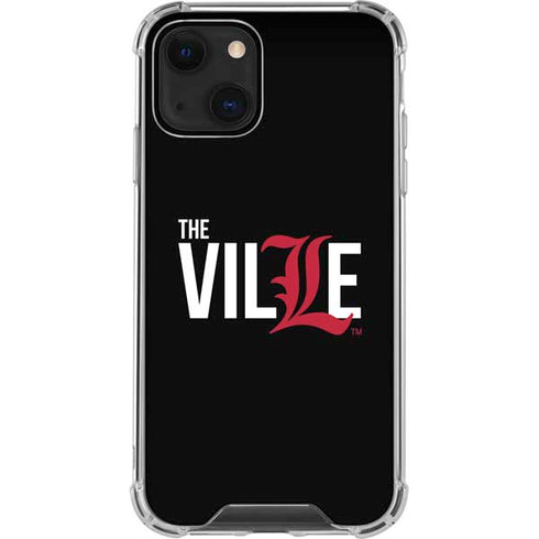 University of Louisville Black Background iPhone 14 Plus Clear Case