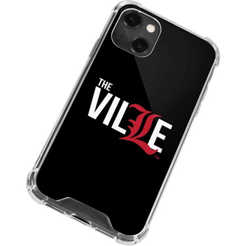 University of Louisville Black Background iPhone 14 Plus Clear Case