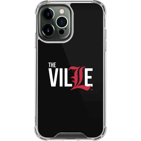 University of Louisville Black Background iPhone 14 Pro Max Clear Case