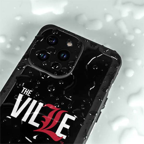 University of Louisville Black Background iPhone 14 Pro Max Waterproof Case