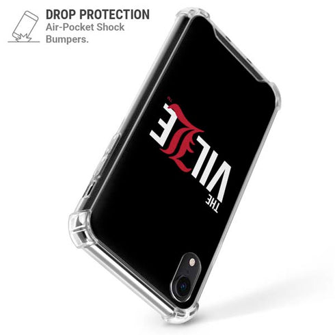 University of Louisville Black Background iPhone XR Clear Case