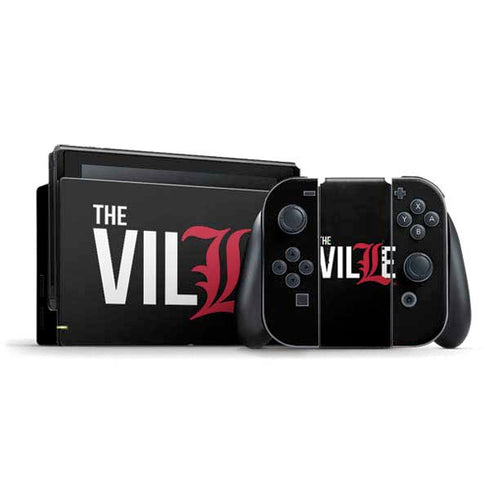 University of Louisville Black Background Nintendo Switch Bundle Skin