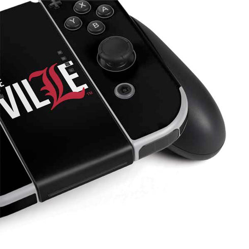 University of Louisville Black Background Nintendo Switch OLED (2021) Skin
