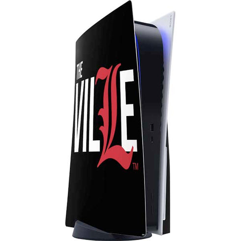 University of Louisville Black Background PS5 Console Skin