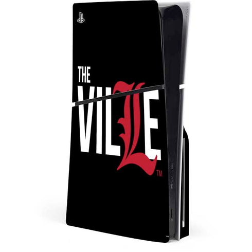 University of Louisville Black Background PS5 Slim Disk Console Skin