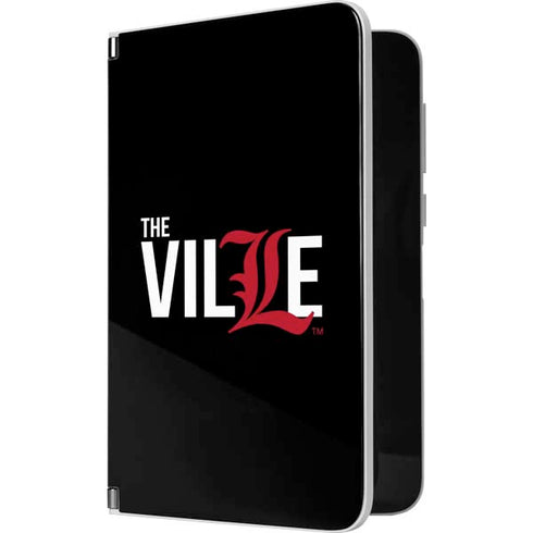 University of Louisville Black Background Surface Duo Skin