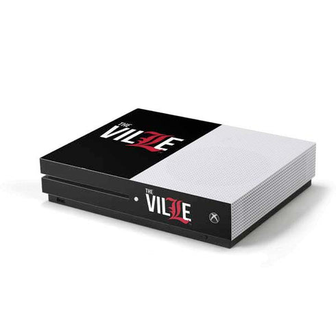 University of Louisville Black Background Xbox One S Console Skin