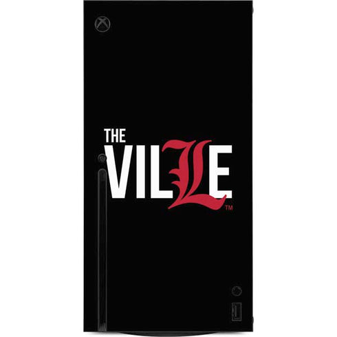 University of Louisville Black Background Xbox Series X Console Skin