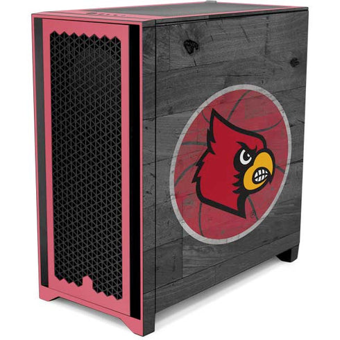 University of Louisville Cardinals Basketball Corsair 4000D Tempered Glass Mid-Tower ATX Case Skin