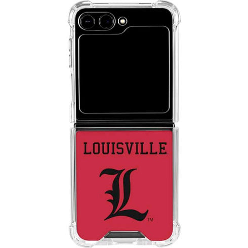 University of Louisville Cardinals Galaxy Z Flip5 5G Clear Case