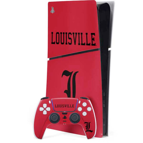 University of Louisville Cardinals PS5 Slim Digital Edition Bundle Skin