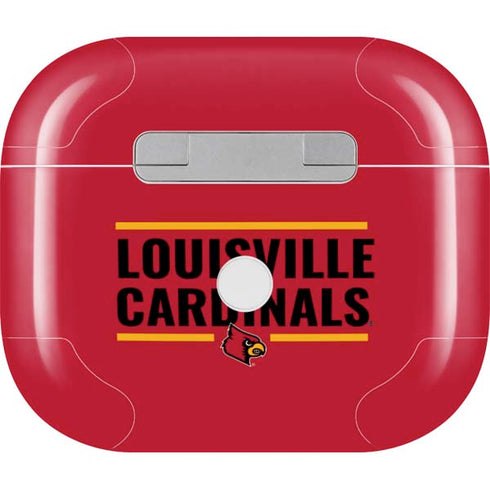 University of Louisville Cardinals Striped Apple AirPods (3rd Gen 2021) Skin