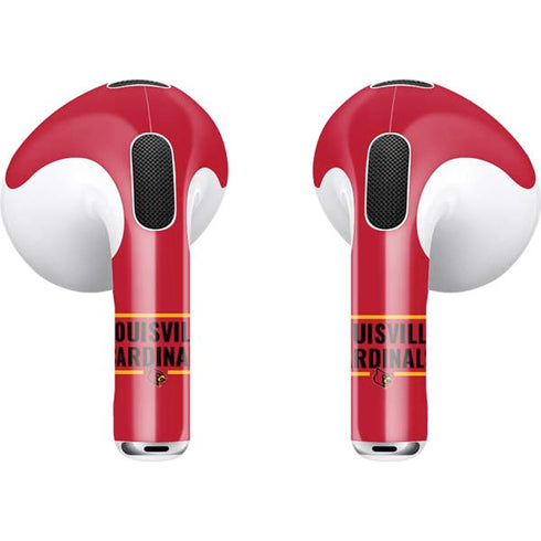 University of Louisville Cardinals Striped Apple AirPods (3rd Gen 2021) Skin