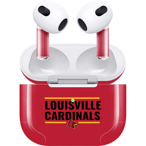 University of Louisville Cardinals Striped Apple AirPods (3rd Gen 2021) Skin
