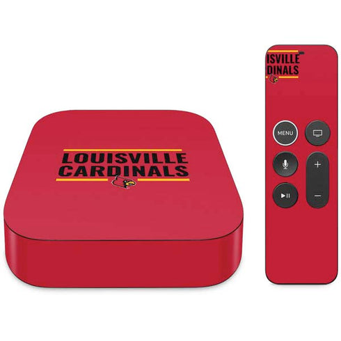 University of Louisville Cardinals Striped Apple TV Skin