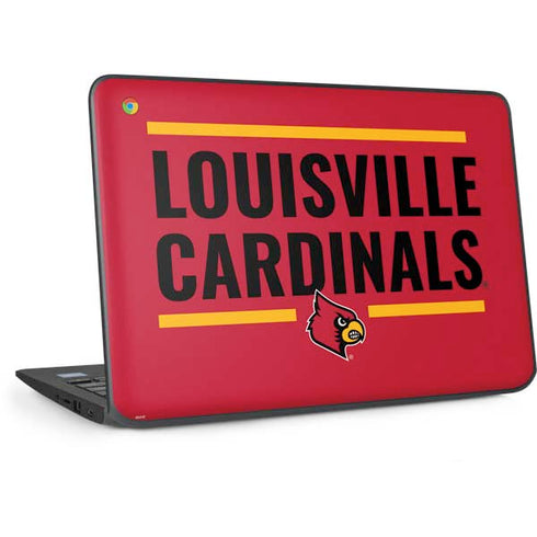 University of Louisville Cardinals Striped HP Chromebook Skin