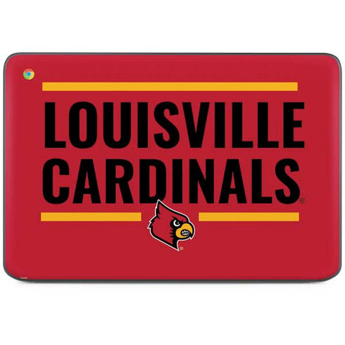 University of Louisville Cardinals Striped HP Chromebook Skin