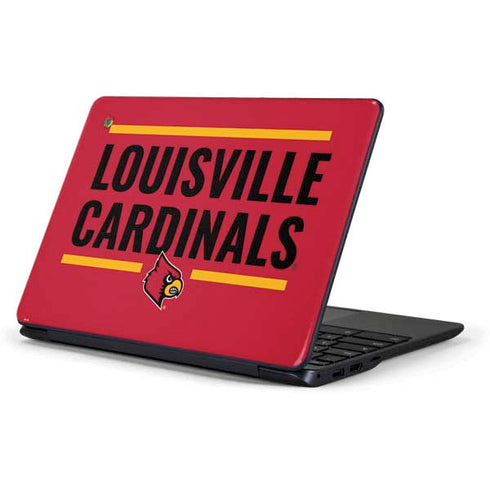 University of Louisville Cardinals Striped Samsung Chromebook Skin