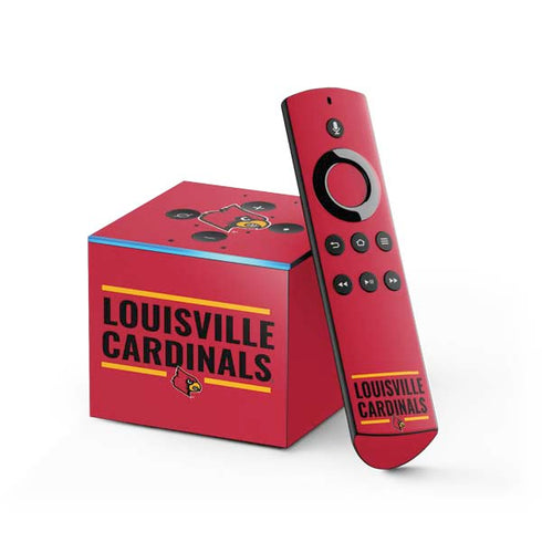 University of Louisville Cardinals Striped Fire TV Cube Skin