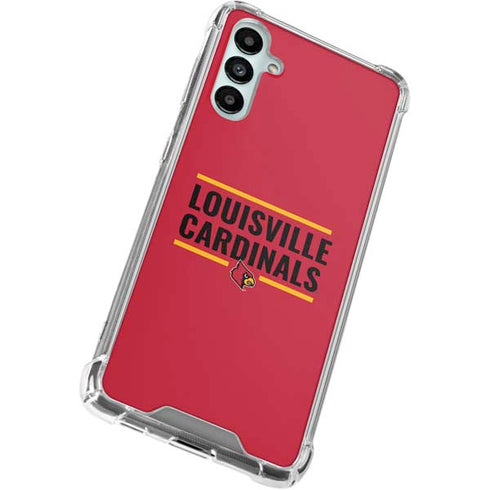 University of Louisville Cardinals Striped Galaxy A15 5G Clear Case